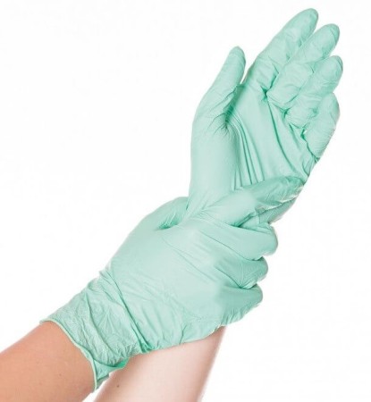 Biodegradable Green Nitrile Powder Free Gloves
