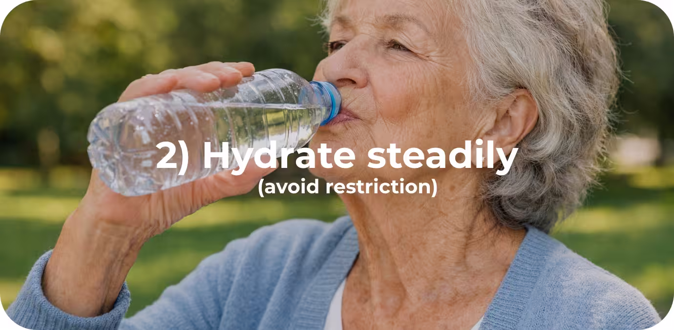 2 - Hydrate steadily (avoid restriction)
